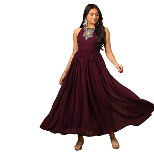 Image of Globus Women Ethnic Dress (GS567480 Purple XS)