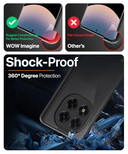 Image of WOW IMAGINE Translucent Hybrid Back Case Cover for Redmi Note 14 Pro 5G | Poco X7 5G Smoked Matte Back | Shock Proof 360 Degree Protection | Protective Hard Case - Matte Black