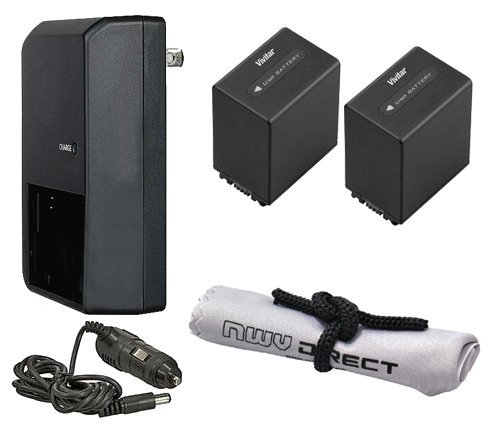 Baterías para Sony FDR-AX700 de alta capacidad y cargador de viaje AC/DC con microfibra