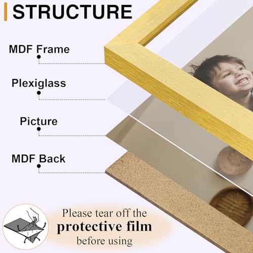 decorUhome Gold Triple 7x5 Picture Frame Horizontal, MDGD08 — view 2