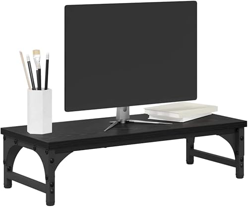 vidaXL Support de Moniteur Chêne Noir 55 x 23 x 14 cm 
