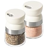 Vucchini Mini-Salz- und Pfefferstreuer, 2er-Set, 2 verschiedene Ausgießoptionen,spülmaschinenfest,beige