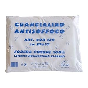 almatex GUANCIALINO ANTISOFFOCO Cuscino antisoffoco per bambini 29X37 CM H.3,5 BIANCO