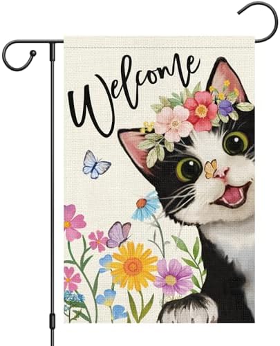 Amazon.com : Toland Home Garden 119477 Meadow Cats Spring Flag 12x18 ...
