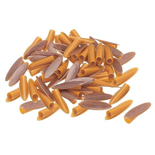 MECCANIXITY 9mm Plastic Pocket Hole Plugs,Wood Plugs Covers Slant Hole Caps for Pocket Hole Jig Working Tool Accessories,Brown Pack of 100