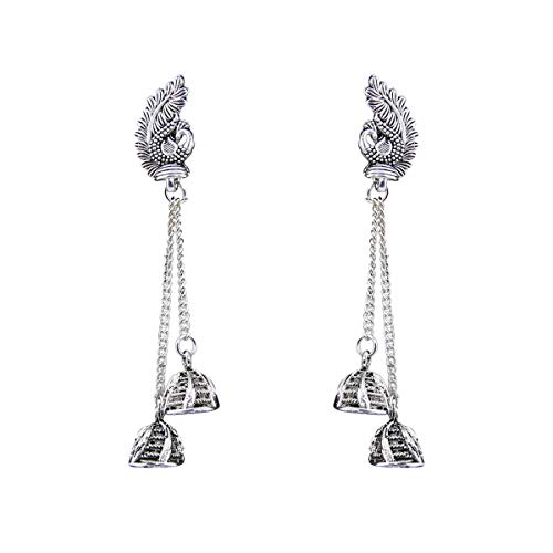 Aradhya' Indian Traditional Antique Tribal Jewellery Oxidised Silver Earrings for Women Girls