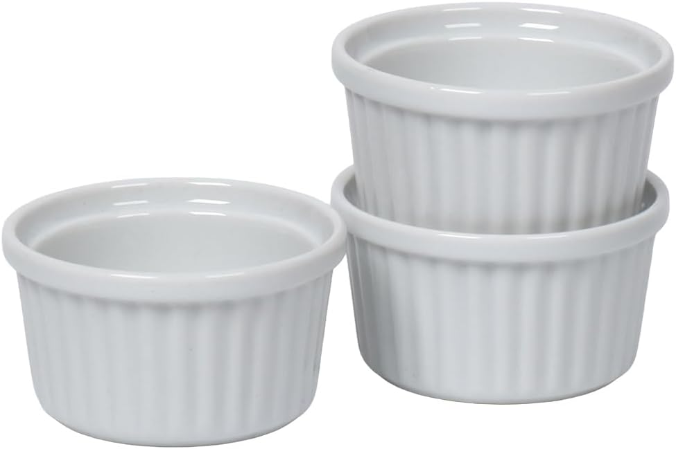 Castle Enterprise Commercial Set, Durable Tableware Sold by Chefs at Prosperous Stores, Souffle, 2.4 inches (6 cm) Diameter, Set of 3
