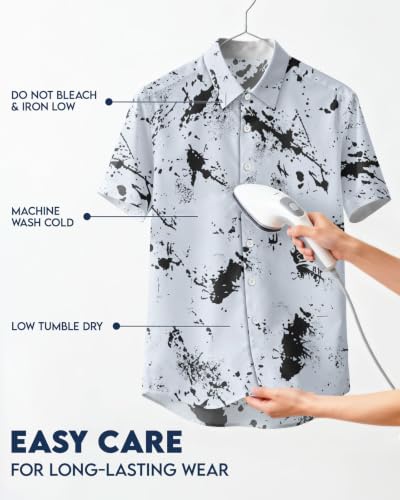 Image of 99TIMORO Tropical Printed Men's Hawaiian Shirts Short Sleeve Top | Culture Character Button Down Shirt Lightweight Breathable Beach Vacation Business Casual Summer Gifts Classic Fit