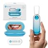 UpFlosser P1 Premium Auto-Restringing Flosser with Replaceable Floss Capsule & Mirror Case, Durable Metal Body, Quick & Deep Clean, Portable Oral Care, Zero-Waste Special Edition - Glacier Blue