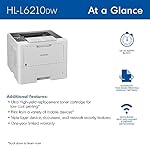 Brother Professional Laser Printer with High-Speed 50 ppm Output, Advanced Security Features, and Wireless Networking for Business, Monochrome Printing with Duplex Capability (HL-6210DW) - Image 4