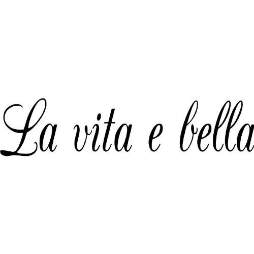 Panda Expressions La Vita E Bella Vinyl Decal(22x5)