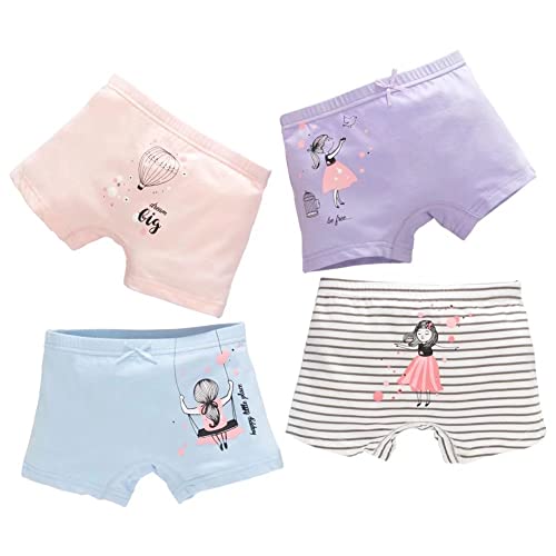 Little Girls Cotton Boy Shorts – Soft Toddler Panties, Breathable Underpants & Undies for Baby Girls 4-5 Years Princess Boxer Briefs Underwear
