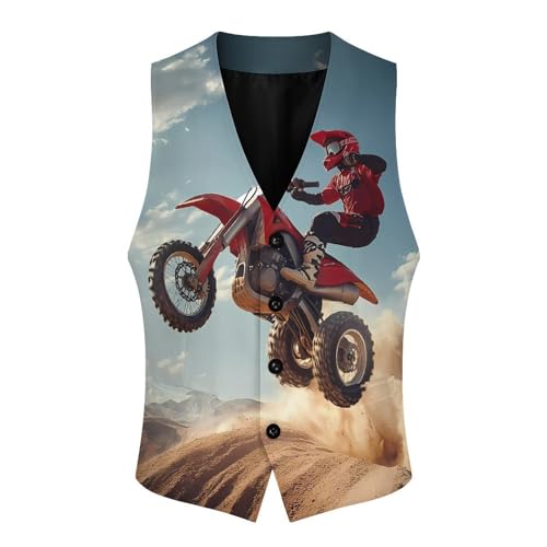 Three Wheeler Motocross Mens Slim Fit Suit Vest Dress Waistcoat Casual Business Vest4