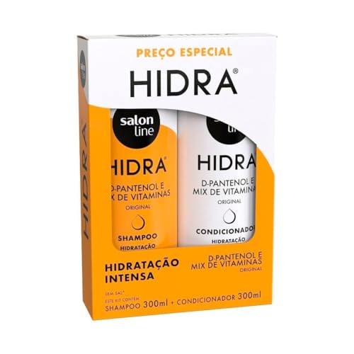Salon Line, Kit Shampoo e Condicionador, Hidra D-Pantenol e Mix de Vitaminas, Vegano - Todos os Tipos de Cabelos, 300 ml cada