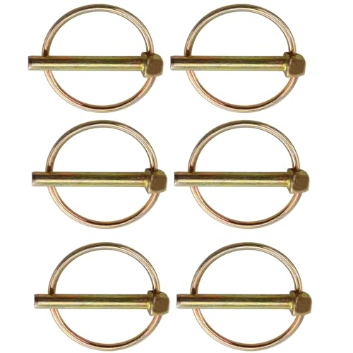 Lot de 6 goupilles pliantes rondes 6 x 50 mm, goupilles pliantes galvanisées, goupilles pliantes de sécurité, kit d'assortiment, pour bateau, vélo, remorque, tracteur