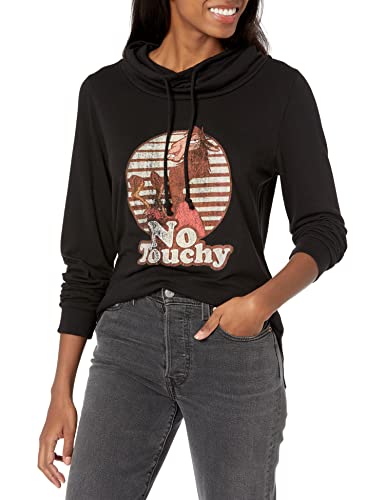 Image of Fifth Sun womens Emporer's New Groove No Touchy Women's Long Sleeve Cowl Neck PulloverT-Shirt