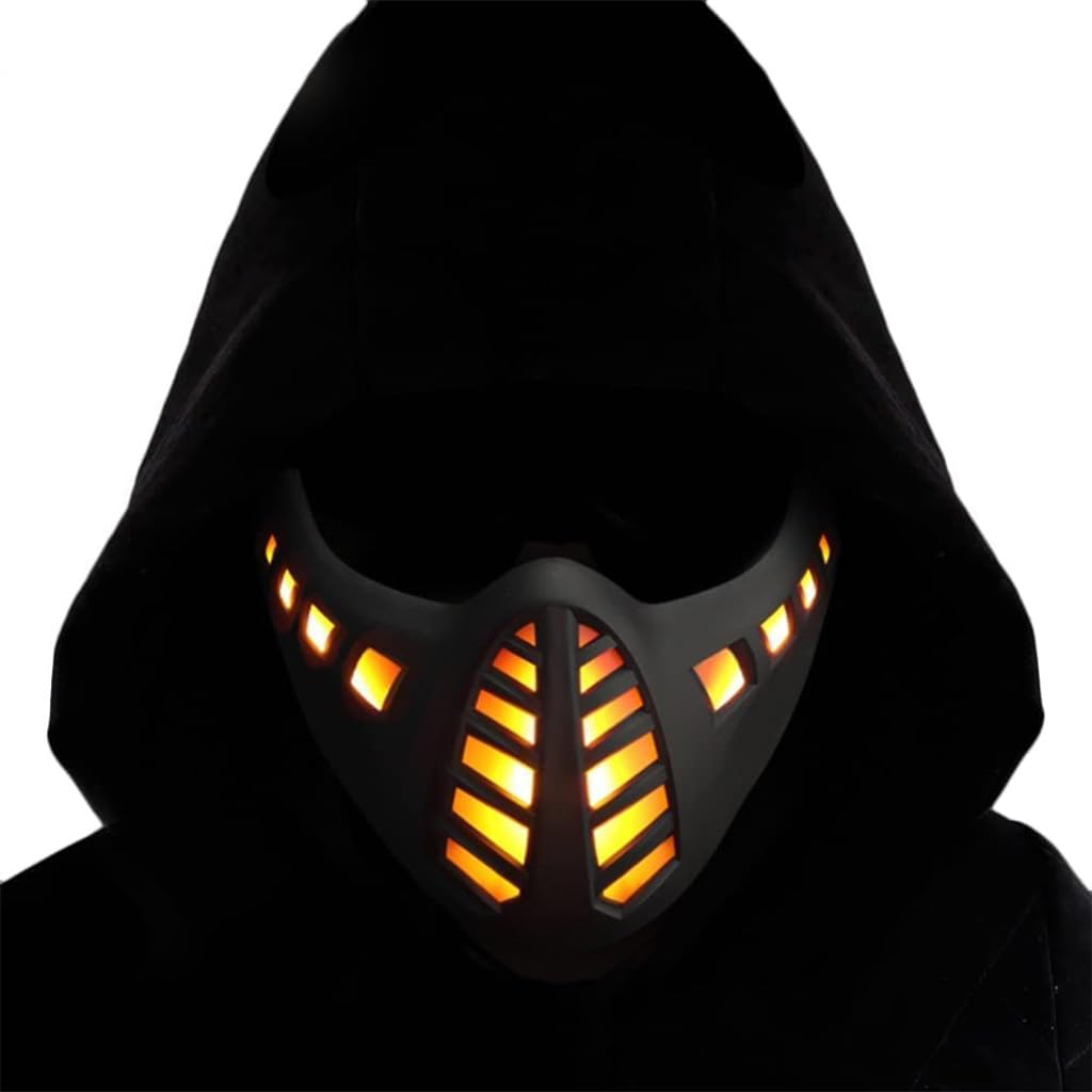 Demi-masque tactique airsoft cyberpunk pour accessoires de film