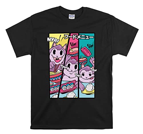 T-shirt japonais Cat Food Flip fini les hauts banals optez pour l'originalité