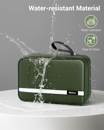 Image of Maliton Toiletry Bag for Men & Women Travel Toiletry Bag Hanging Toiletry Bag Hygiene Organizer with 4 Compartments Waterproof Bathroom Shower Bag Large Toiletries Travel Bag (Olive Green)