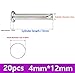 ZHENGPEG 20 Pcs 4mm*12mm Stainless steel 304 pins with holes Flat Cylindrical pins Plug pins positioning for machinery manufacturing, industrial, DIY projects and so on. (20pcs/4mm*12mm)
