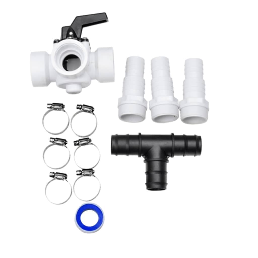 Set di 5 pannelli solari per piscina da 735 W, 71,5 x 71,5 cm, con valvola a 3 vie e connettore per tubo, per piscine in giardino, riscaldamento termico