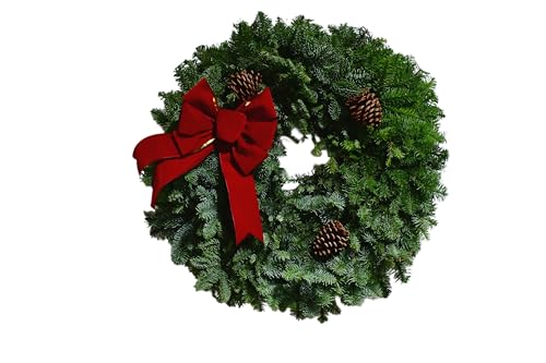 Fresh Christmas Wreath for Front Door - Real | Live