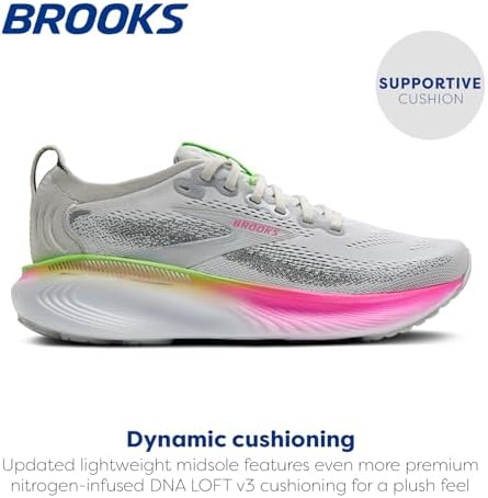 Brooks Women’s Adrenaline GTS 25 Supportive Running & Walking Shoe - Oyster/Pink/Green - 9 Medium - 2