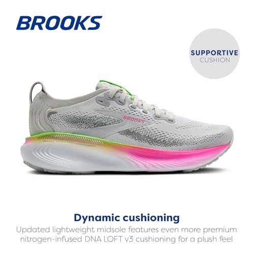 Brooks Brooks Women’s Adrenaline GTS 25 Supportive Running & Walking Shoe - Oyster/Pink/Green - 13 Medium