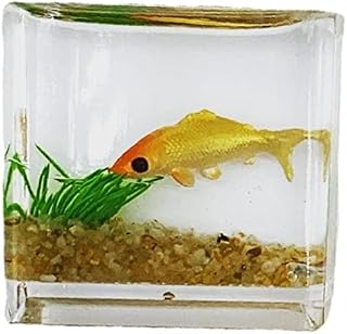 PiniceCore Miniature Glass Fish Tank 1/12 Scale Miniature Dollhouse Fish Tank Models Accessory Toy for Dolls