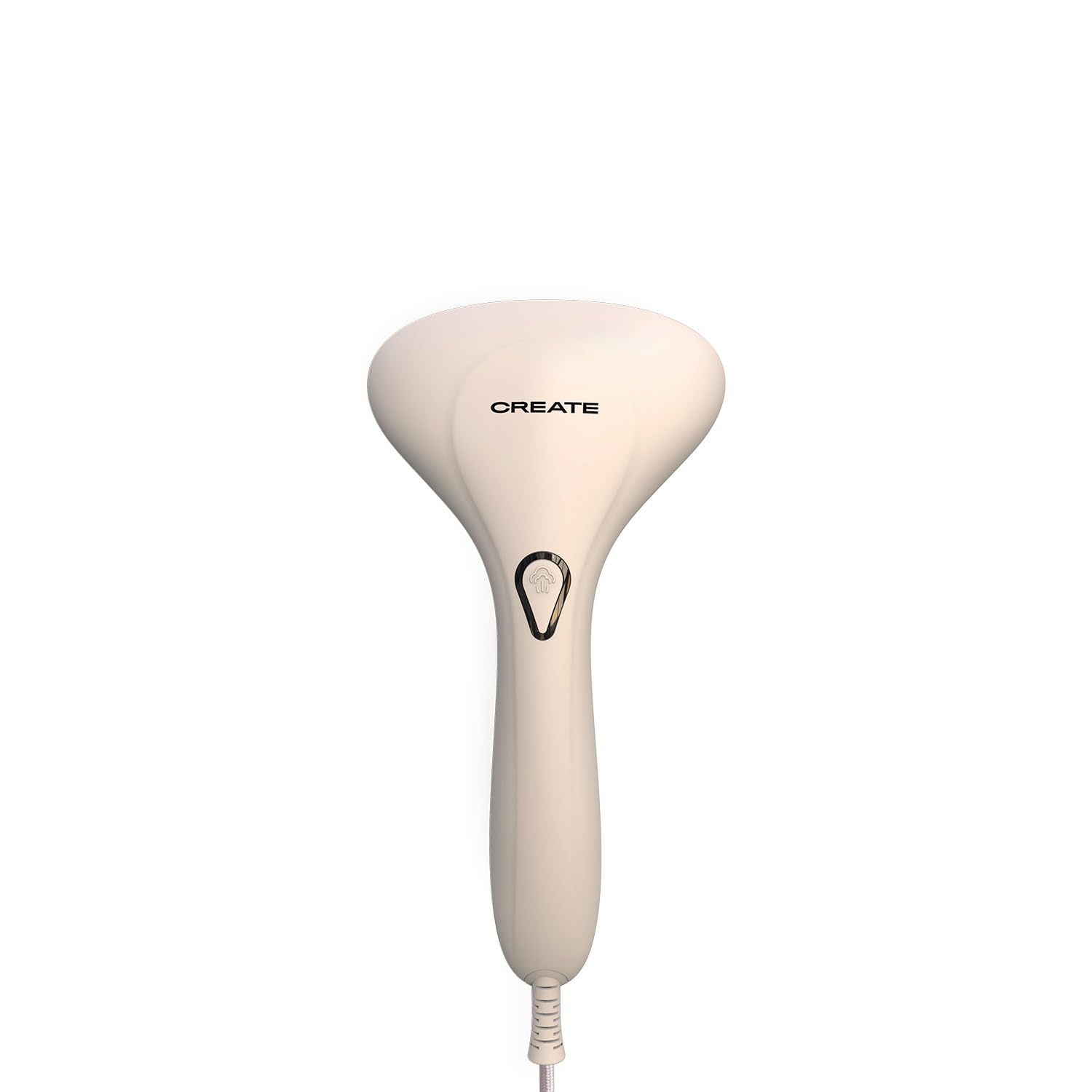 CREATE Fer à repasser à vapeur vertical de voyage blanc cassé/Chauffage rapide, facile à utiliser, pour tous les types de tissus, confortable, compact et léger, avec verrouillage de surchauffe