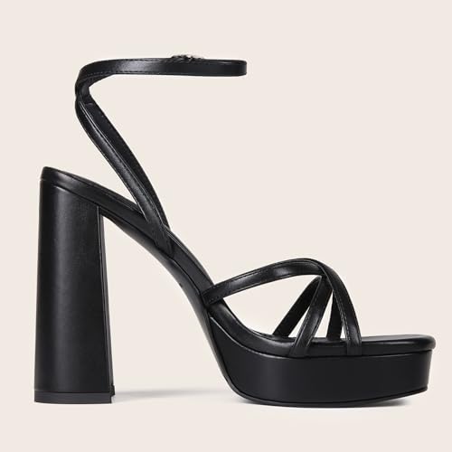 Image of Platform Heels for Women Strappy Chunky Heels Thick High Heel