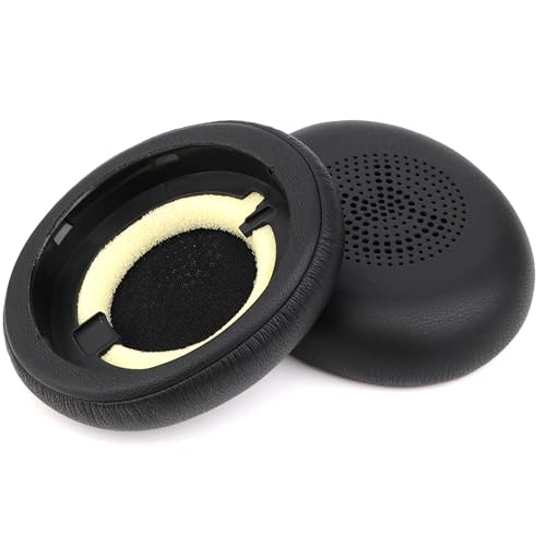 Reposapiés de almohadillas para auriculares Jabra Elite 45H y Evolve 2 65, cubiertas de almohadillas de repuesto con espuma viscoelástica y cuero de proteína para aislamiento de ruido de alta densidad (Negro) miniatura 6