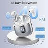 Wireless Earbuds, Bluetooth 5.4 Earphones HiFi Stereo, 14mm Drivers with Big Bass, 40H Bluetooth Headphones with 4 ENC Noise Cancelling Mic, IP7 Waterproof Ear Buds Comfortable Fast Charging Silver #4