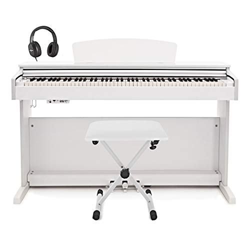 Pack Piano Numérique DP-10X par Gear4music + Accessoires, Blanc