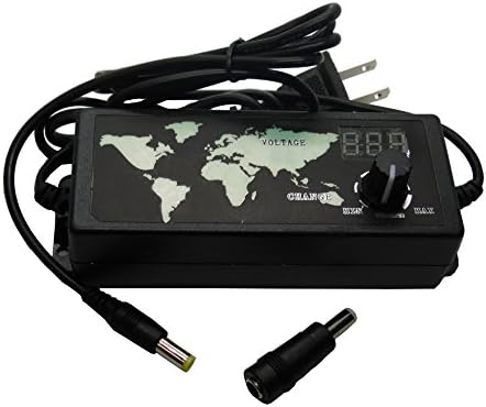 Variable DC Power Supply 3.6-24V 2.5A Power Supply with 5.5MM x 2.1MM Plug, Includes 5.5MM x 2.5MM Plug Adapter