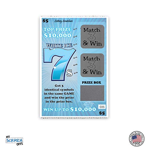 My Scratch Offs Custom Message Scratch Off Lotto Lottery Replica Card Gag Gift- Blue White Ice 7's 4 x 6 Inches - 1 Scratcher Ticket
