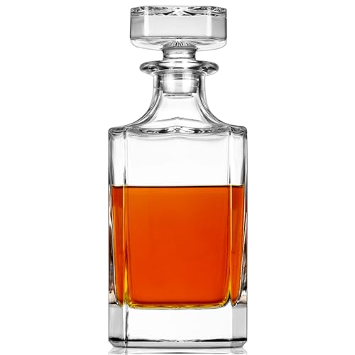 Royalrose Premium ClassicSquare Whiskey Decanter Set, A Timeless Gift for