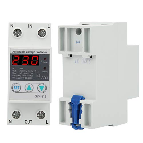 Relè di Protezione Tensione 230V SVP-912, 63A, Regolabile Sovra/Sotto Tensione, con Voltmetro, Recupero Automatico, per Reti 50Hz