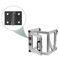 JiGiU 2 Stück Scharnier M6 für 4040 Aluprofil Nut 8, Zinklegierung, Schwarz – Ansicht 8