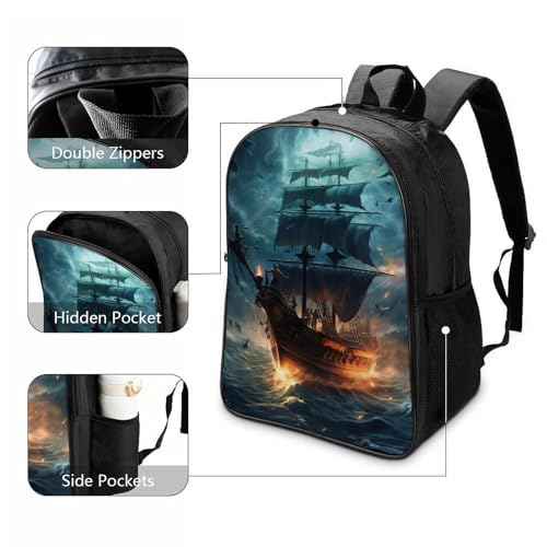 Mochila infantil Pirate Ship de 40x28x16cm para colegio y excursiones de niños 3