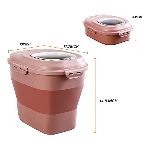 Large Sized Pet Food Storage Container with Lid, Foldable Snaps Closed Storage Bin with Food Scoop for Dog and Cat Food… - Image 2