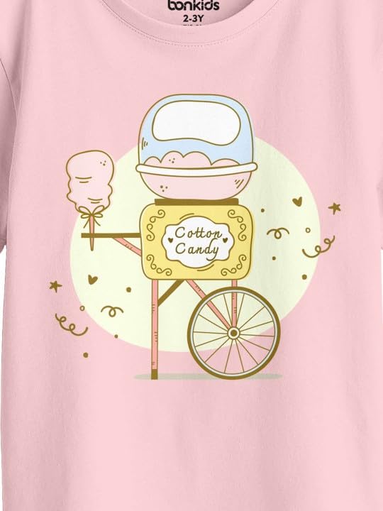 Bon Organik Girl Printed T-Shirt (BON16046_12-13Y) Pink 1