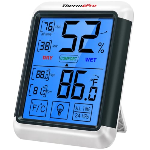Image of LABART ThermoPro TP55 Digital Hygrometer Indoor Thermometer Humidity Gauge with Jumbo Touchscreen and Backlight Temperature Humidity Monitor