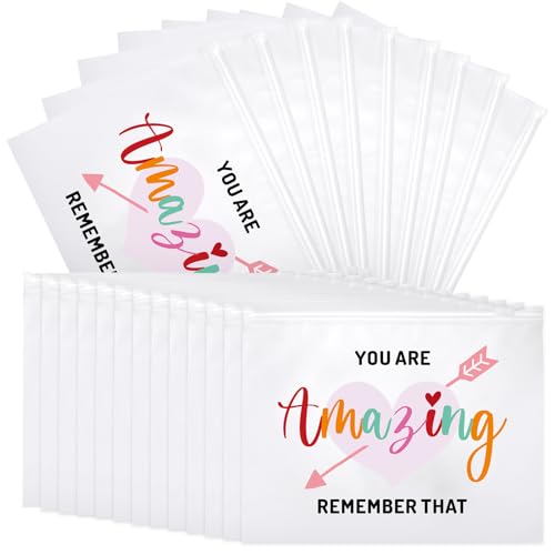 Reginary 50 Pcs Inspirational Cosmetic Bags
