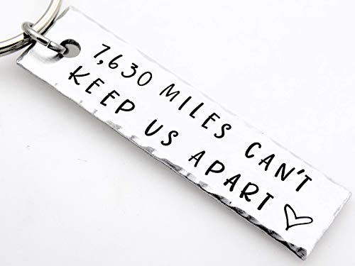 Long distance gift for her, Long distance love going away best friends gift, living apart,Custom with your miles, Ldrship long distance love