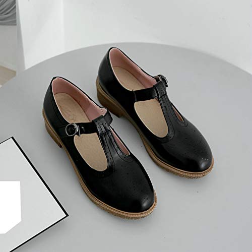 Parisuit Womens T Strap Mary Jane Low Heels Pumps Vintage Chunky Oxfords Dress Shoes2