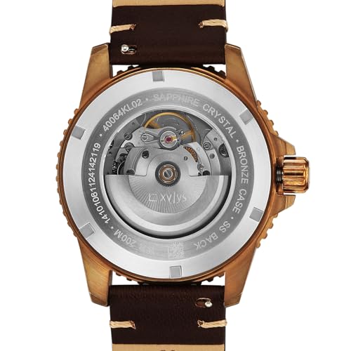 Image of Xylys Mariana with Analog with Date Automatic Blue Dial Brown Leather Strap Watch for Men - 40064KL02E
