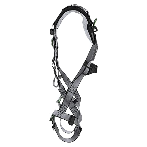 Image of MSA V-FIT Standard Safety Harness - Polyester & Nano-Technology Treated Web Full Body Harness Back, Shoulder Padding, Gray