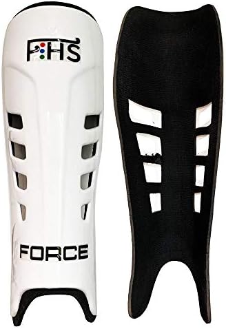 Field Hockey Shin Guards Force with No Straps (Medium, Force - White)