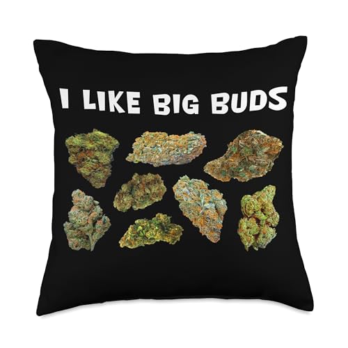 Cannabis Big Buds Marijuana Weed THC CBD Hemp Mary Jane Throw Pillow